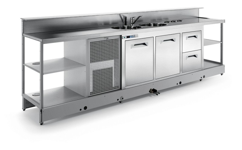 Static refrigerated bar counter BBL4500AB3P with counter top setting