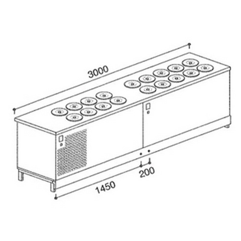 Bench wells ice cream BPL3000BVEN / 810 with reserve