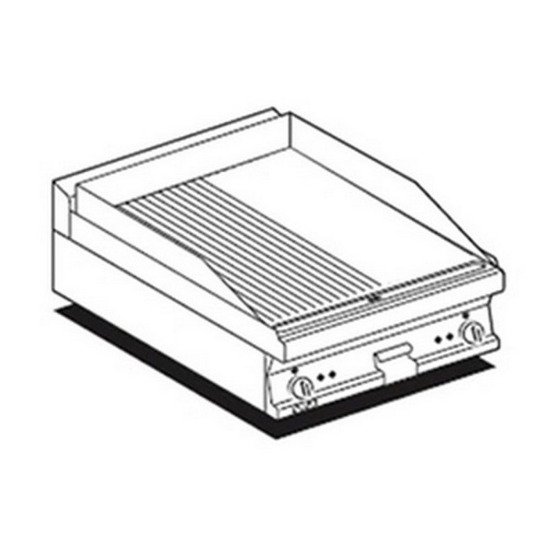 Electric fry top AFP / FTLRT-66ETS with 1/2 smooth plate 1/2 plate with chrome grooved