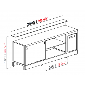 BBL2500 neutral bar counter with counter top setting