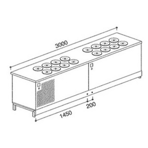 Bench for granules BPL3000B STA / 88 with reserve